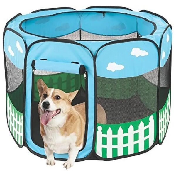 Portable Mesh Pet Playpen Exercise Kennel for Small Medium Large Pets