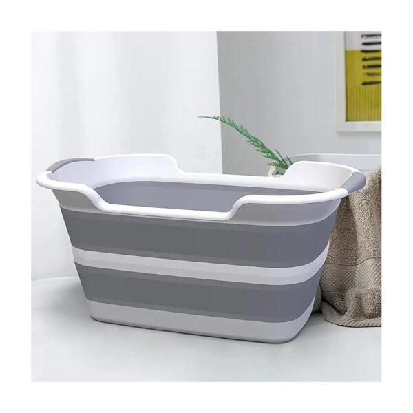 Portable Pet Bathtub with Water Drain Foldable for Small to Medium Dogs Cats Grey