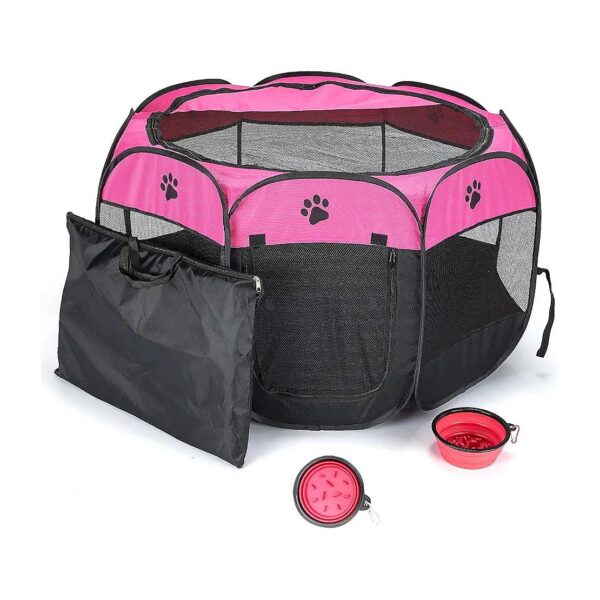 Portable Pet Playpen Tent with Oxford Cloth and Carry Bag for Travel Camping Outdoor Use