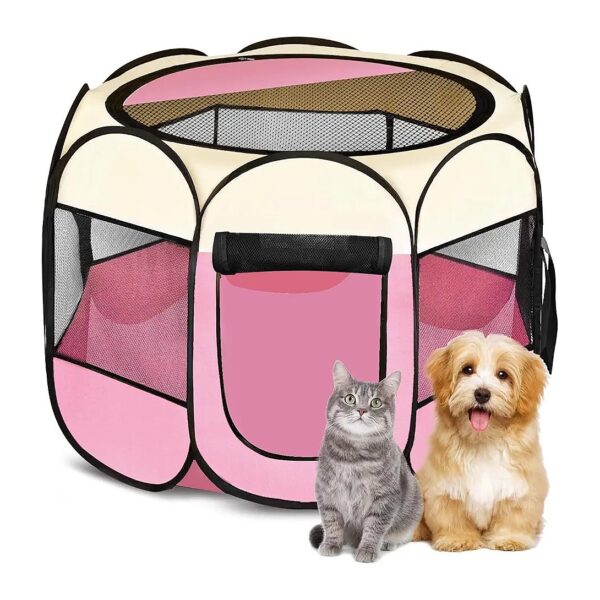 Portable Pet Tent Kennel for Small Medium Large Dogs Cats with Top and Side Door Openings