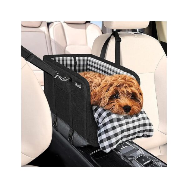 Portable Pet Travel Car Seat with Soft Cushion and Safety Features for Small Dogs