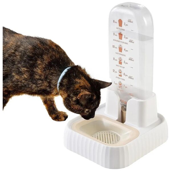 Portable Pet Water Dispenser for Cats and Small Dogs White