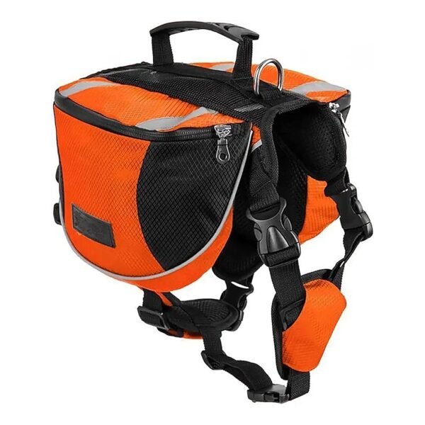 Portable Polyester Dog Saddlebags Pack for Small Medium Large Dogs Orange Medium