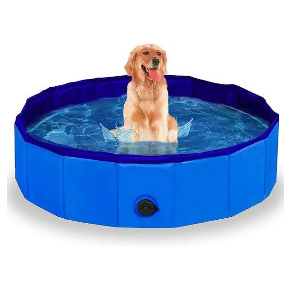 Portable Round Collapsible Pet Pool for Large and Small Dogs Kids Bathing Tub