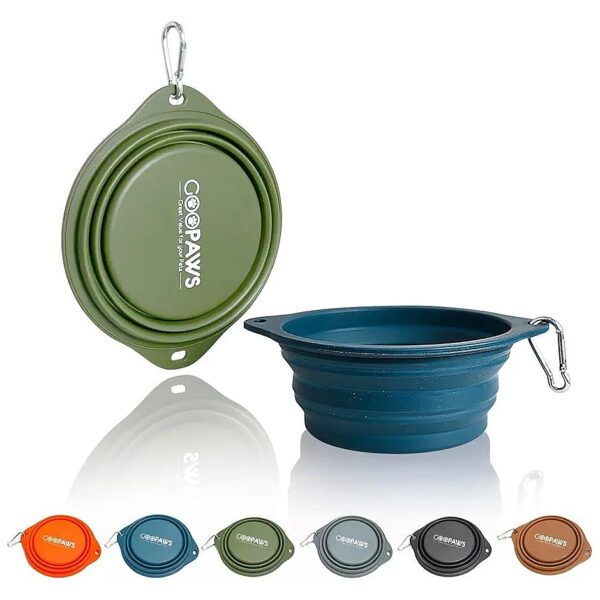 Portable Silicone Dog Bowls, 2-Pack Leak-Proof and Durable Non-Skid Pet Bowls for Travel