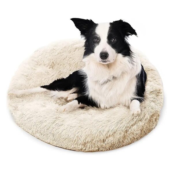 Portable Soft Dog Bed for Travel, Faux Fur Bed for Large and Medium Dogs up to 45lbs