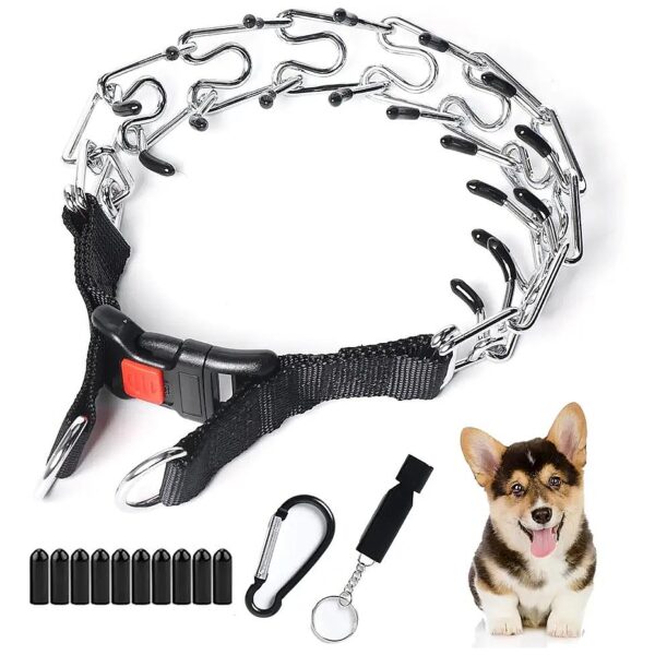 Portable Stainless Steel Prong Collar for Small Medium Large Dogs with Easy Adjustability