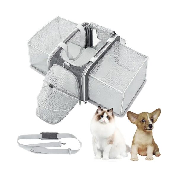 Portable TSA Approved Pet Carrier for Small Dogs and Cats Grey 17L x 11W x 11H