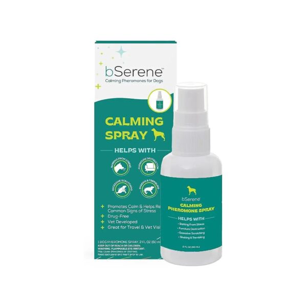 Portable and Convenient 60mL Pheromone Calming Spray for Dogs, Reduces Stress Anywhere