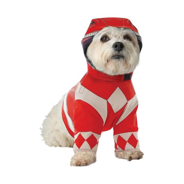 Power Rangers Red Ranger XS Pet Costume for Small Dogs Includes Printed Shirt and Hood