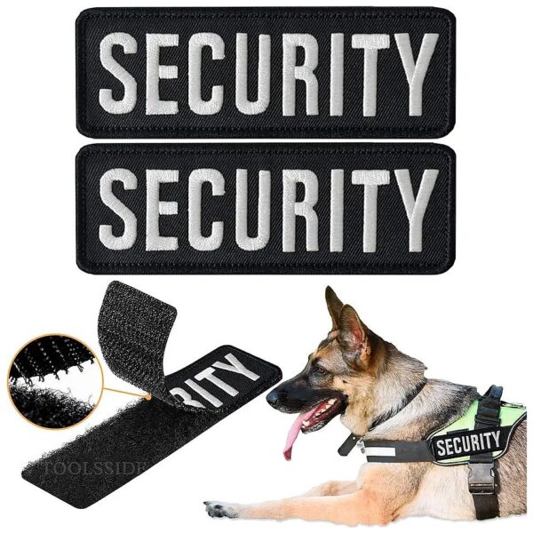 Practical 2 Pack Black Security Patches for Dog Vests with Hook and Loop Attachment