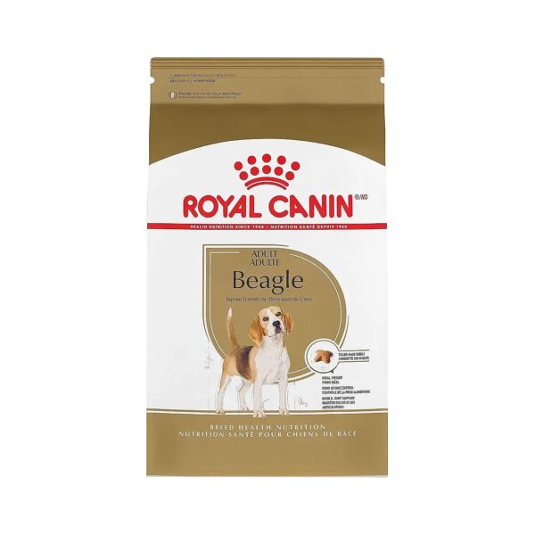 Premium Adult Dry Dog Food for Purebred Beagles with Chicken Flavor and Whole Grain Fiber