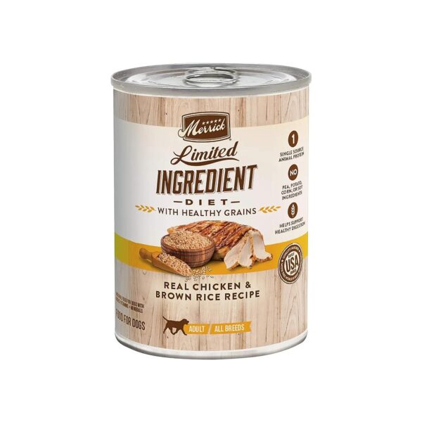 Premium Canned Wet Dog Food with Chicken, Brown Rice, and Wholesome Grains