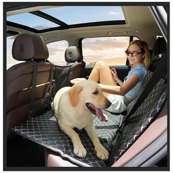 Premium Car Seat Extender for Dogs and Family Travel with Hard Bottom Waterproof Cover