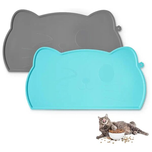 Premium Cat Feeding Mat Waterproof and Easy Clean for Wet Food and Water Bowls