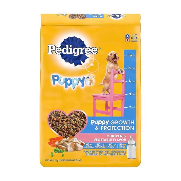 Premium Chicken and Vegetable Flavor Puppy Food for Healthy Brain and Bone Development