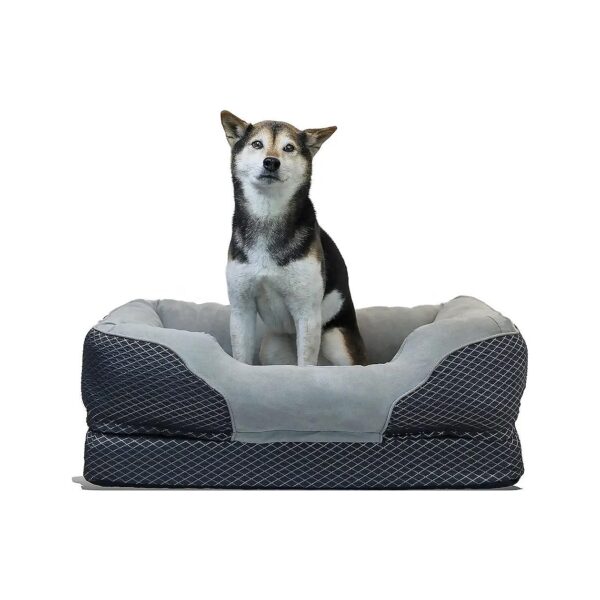 Premium Dog Bed with Orthopedic Foam and Extra Comfy Cotton Bolster for Superior Sleep