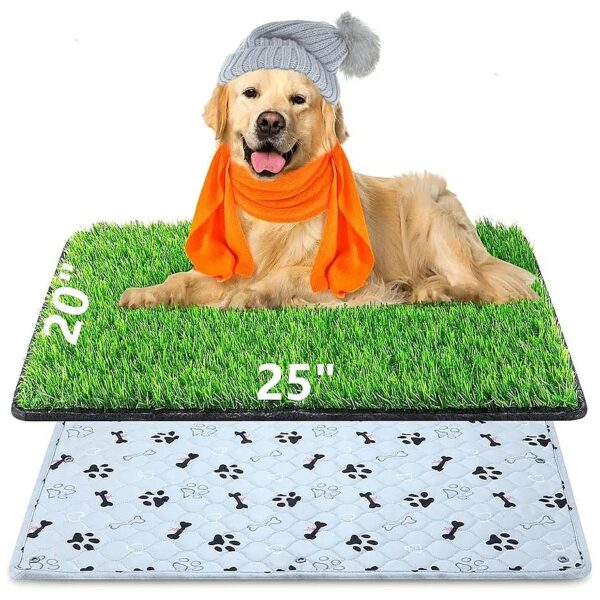 Premium Dog Grass Mat with Pee Pad for Small Dogs Indoor and Outdoor Potty Solution