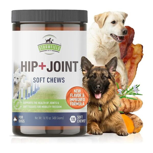 Premium Glucosamine Joint Chews for Dogs with Bacon Flavor - 120 Count