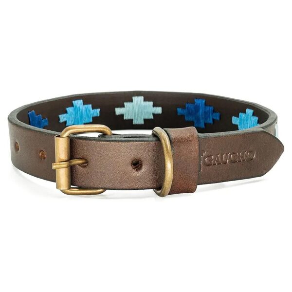 Premium Leather Dog Collar with Custom Color Ombu, Solid Buckle, Hand-Stitched