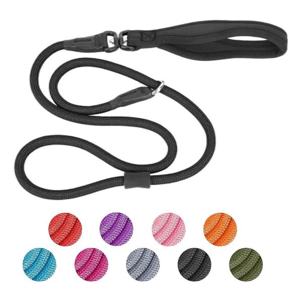 Premium Nylon No Pull Dog Training Leash with Swivel Anti-Tangle and Non-Slip Stopper