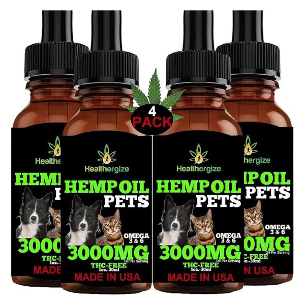 Premium Organic Unrefined Hemp Oil for Dogs and Cats Skin and Coat