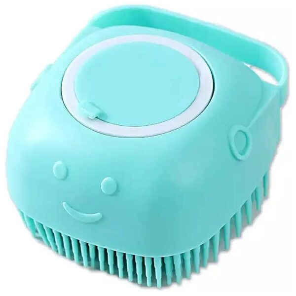 Premium Pet Bath Brush Comb for Dogs and Cats with Silicone Rubber Shampoo Dispenser