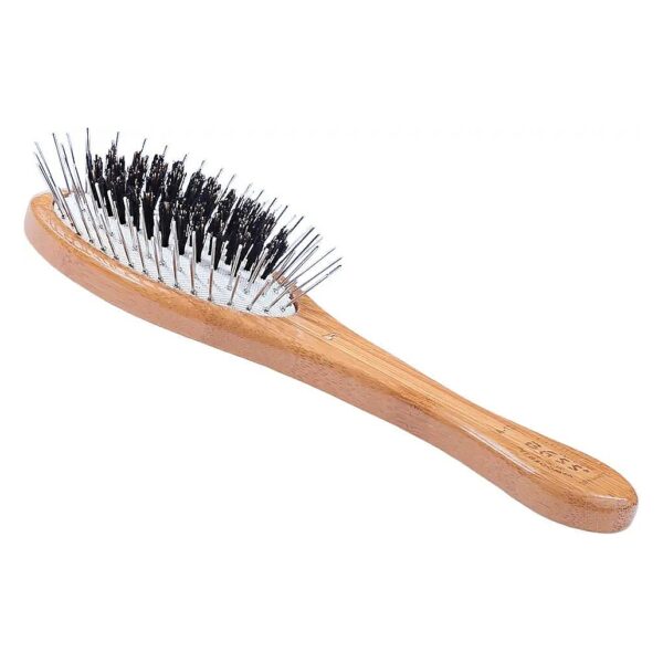 Premium Pet Brush with Bamboo Handle and Alloy Pins for Top Coat