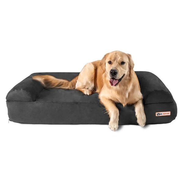 Premium Quality Orthopedic Dog Bed for Big Breeds with Charcoal Gray Cover