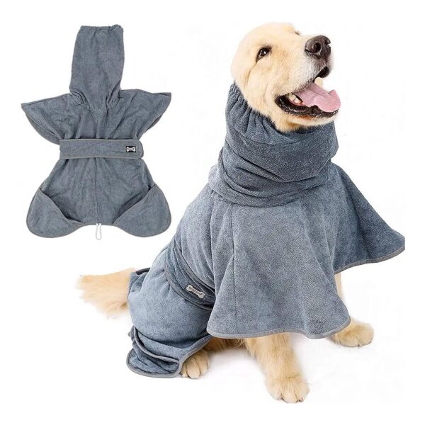 Premium Quality Terry Cloth Dog Bath Robe for Medium Large and Extra Large Dogs