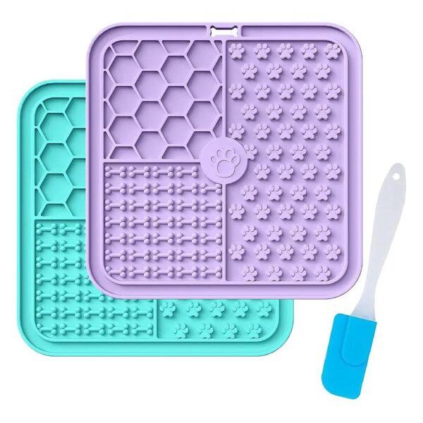 Premium Slow Feeding Lick Mats for Dogs with Suction Cups and Spatula