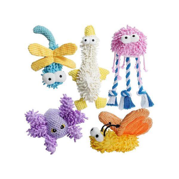 Premium Soft Chenille Dog Toys for Small Medium Puppy Puppies with Crinkle Squeaky Sound