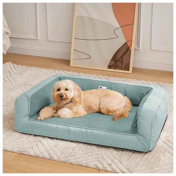 Premium Soft Cotton and Egg-Crate Foam Dog Bed for Small to Medium Breed Dogs and Cats