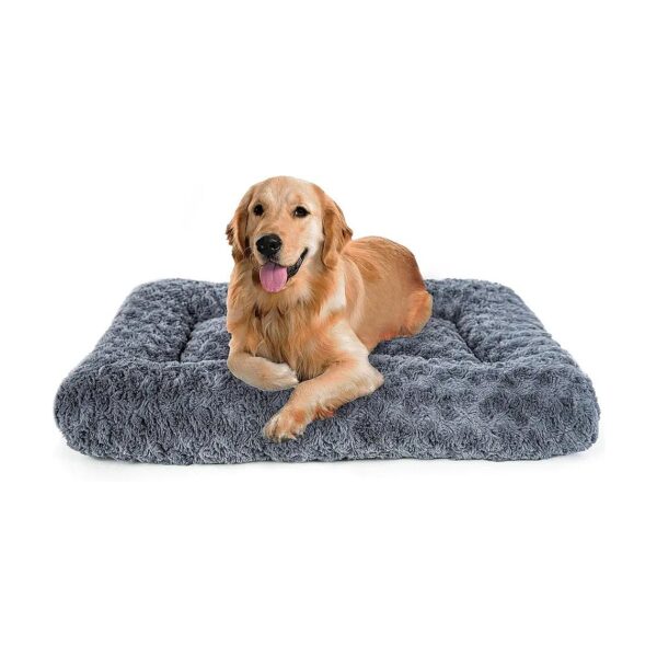 Premium Soft and Fluffy Dog Bed Crate Pad for Large Dogs Dark Gray Color Washable