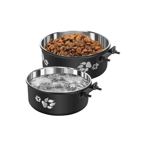 Premium Stainless Steel Hanging Water Bowl for Cats and Medium Dogs