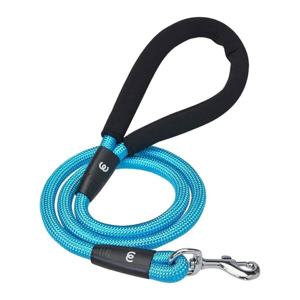 Premium Turquoise Heavy Duty Dog Rope Leash with Adjustable Handle for Training