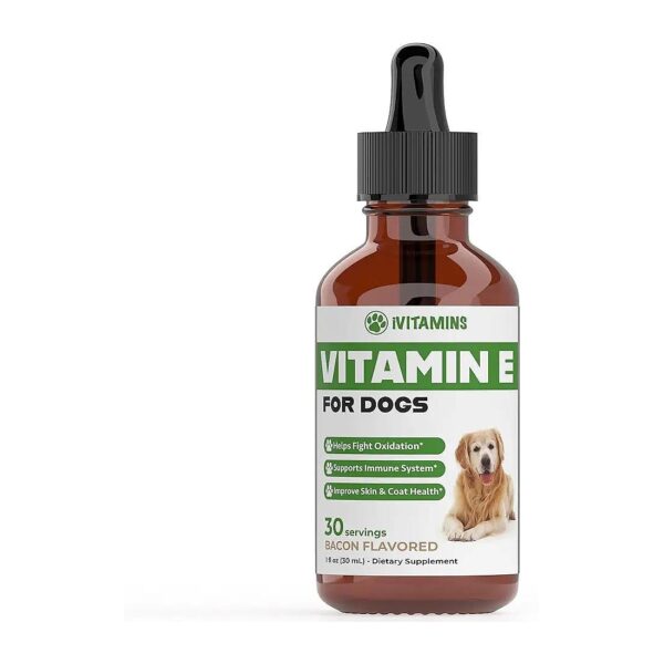 Premium Vitamin E Oil for Dogs - Immune Support, Skin, Coat, Kidney, and Eye Health