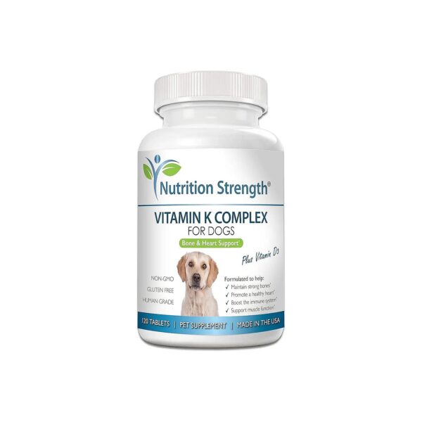 Premium Vitamin K Tablet for Dogs, Supports Strong Bones, Healthy Heart and Immune System