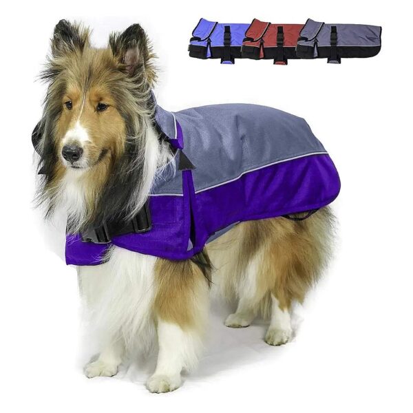 Premium Waterproof Dog Coat with Reflective Trim and Harness Compatible Opening