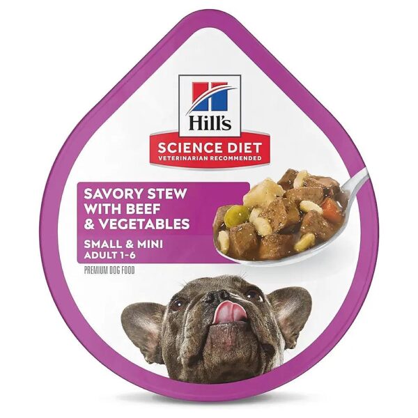 Premium Wet Dog Food for Small Breeds with Beef and Vegetables Stew