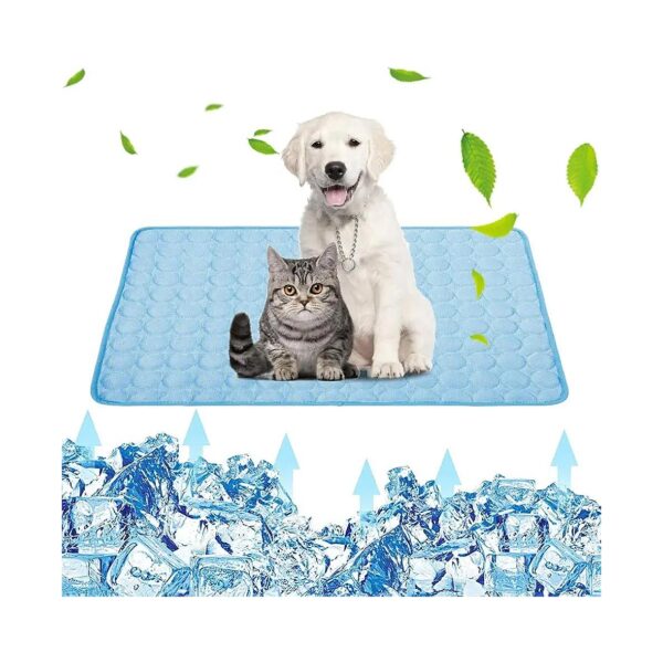 Pressure Activated Cooling Mat for Pets, No Electricity or Water Needed, Blue, 28x22inch