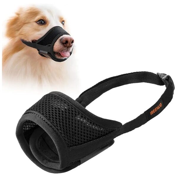 Prevent Biting Barking and Chewing with Adjustable Dog Muzzle Cover