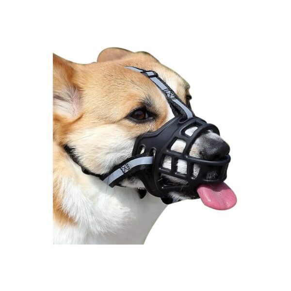 Prevent Biting Chewing and Barking Soft Basket Muzzle Allows Panting Drinking for Dogs