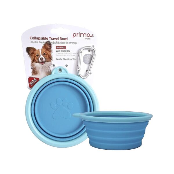 Prima Pet Portable Collapsible Silicone Food Water Bowl Clip for Small Medium Pets