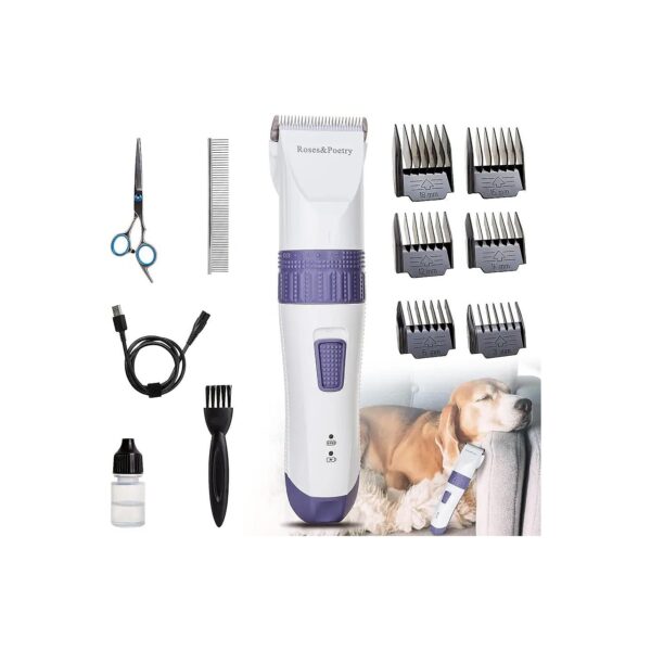 Professional Cordless Dog Grooming Kit with Adjustable Clippers and LED Display