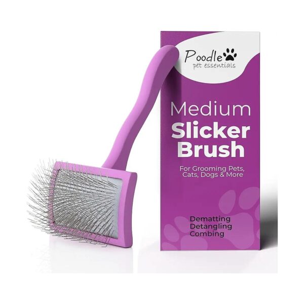 Professional Medium Dog Slicker Brush for Grooming Removes Tangles and Dirt