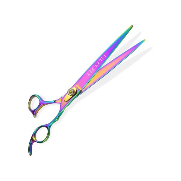 Professional Pet Trimming Scissors with Rainbow Colors and Comfort-Contoured Handles