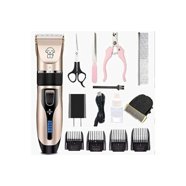 Professional USB Certified Pet Grooming Kit with Low Noise Rechargeable Dog Clippers