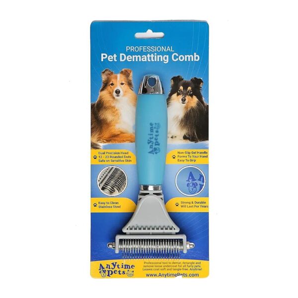 Professional-Grade Dematting Rake Comb for All Pet Hair Types, Gentle and Effective