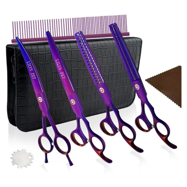 Professional-Grade Pet Grooming Scissors and Comb Set for Cats, Dogs, and Small Animals